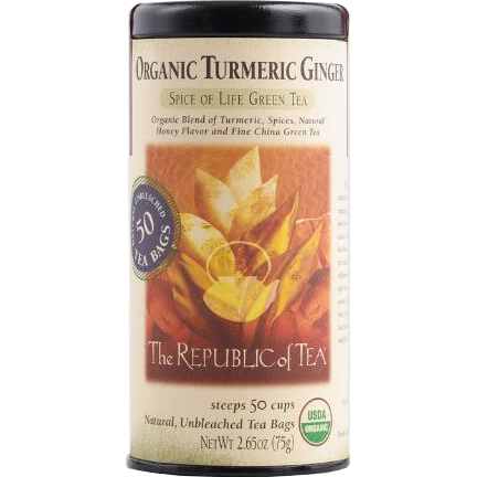 THE REPUBLIC OF TEA - ORGNIAC TURMERIC GINGER - (Spice of Life Green Tea) - 36bag