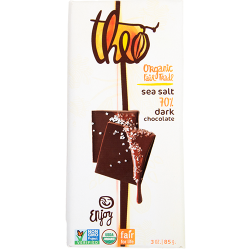 THEO - ORGANIC FAIR TRADE CHOCOLATE BAR - (Sae Salt 70% Dark) - 3oz