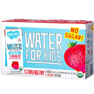 WONDER + WELL - WATER FOR KIDS - (Strawberry) - 6.75oz (8PCK)